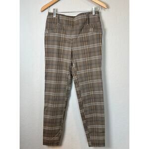Soho Apparel Ltd. Women's Straight Leg Brown Plaid Ankle Pant‎ Size S NEW